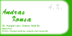 andras komsa business card